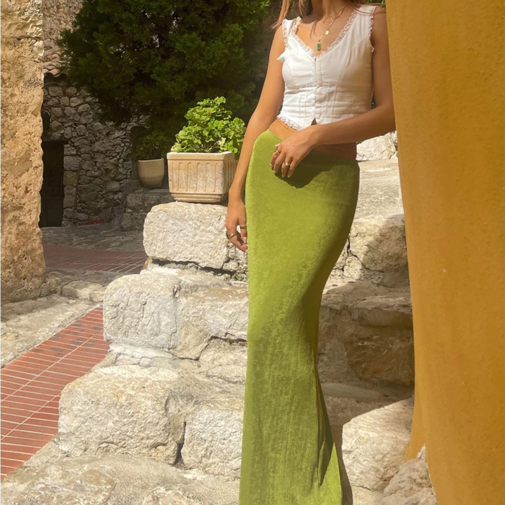 Princess Polly Green Maxi Skirt
